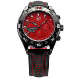 Be-Shark Men's Date Day Red Dial Sport Quartz Wrist Watch