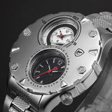 Be-Shark Men's Dual Time Quartz Stainless Steel Silver Watch SH298be