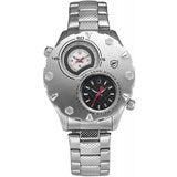 Be-Shark Men's Dual Time Quartz Stainless Steel Silver Watch SH298be