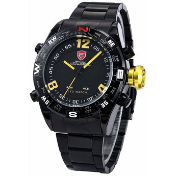 Be-Shark Men's LED Date Day Digital Black Dial Sport Amry Quartz Wrist Watch