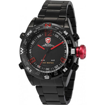 Be-Shark Men's LED Date Day Digital Black Red Army Sport Quartz Wrist Watch