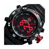 Be-Shark Men's LED Date Day Digital Black Red Army Sport Quartz Wrist Watch