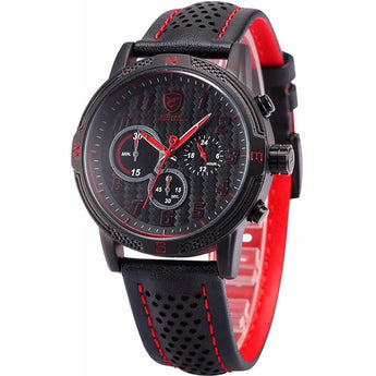 Be-Shark Men's Quartz Leather Band Chronograph Sport Red Watch SH251be