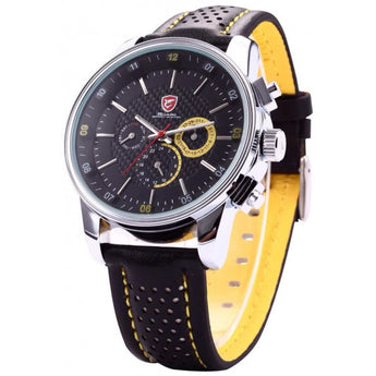 Be-Shark Men's Quartz Movement Date Black Yellow Sport Watch SH095be