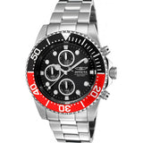 Invicta Men's Pro Diver Chrono Ss Black Dial Red and Black Bezel Watch