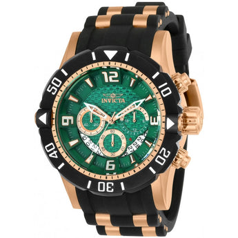 Invicta Men's Pro Diver Chronograph Green Dial Steel and Polyurethane Strap Div