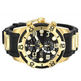 Invicta Men's Bolt Black Dial Yellow Gold Steel and Black Silicone Strap Chrono