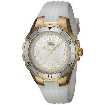 Invicta Angel White Dial White Polyurethane Ladies Watch