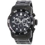 Invicta Invicta Men's 0076 Pro Diver Collection Chronograph Black Ion-Plated St