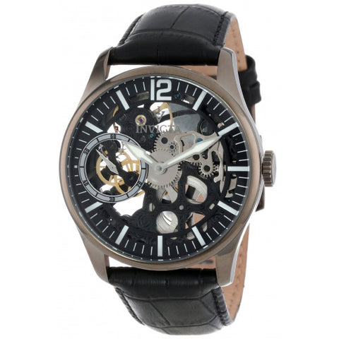 Invicta Invicta Men's 12406 Vintage Mechanical Black Dial Black Leather Watch