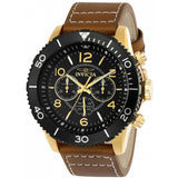 Invicta Men's Aviator Quartz Gold-Tone and Leather Casual Watch