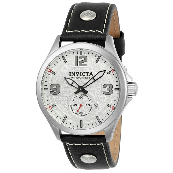 Invicta Men s Aviator Quartz Stainless Steel and Leather Casual Watch Bixme