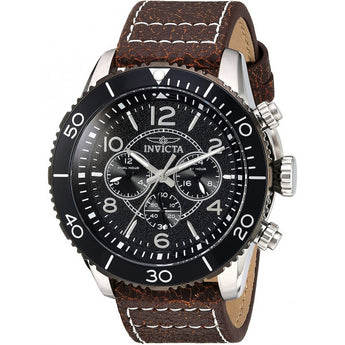 Invicta Men's Aviator Quartz Stainless Steel and Leather Casual Watch