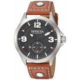 Invicta Men's Aviator Quartz Stainless Steel and Leather Casual Watch