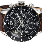 Invicta Men's Aviator Quartz Stainless Steel and Leather Casual Watch