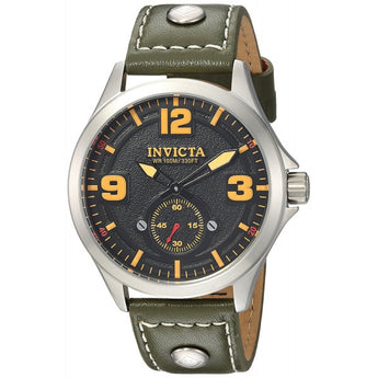 Invicta Men's Aviator Quartz Stainless Steel and Leather Casual Watch