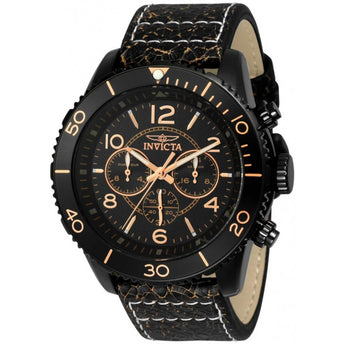 Invicta Men's Aviator Quartz Stainless Steel and Leather Casual Watch