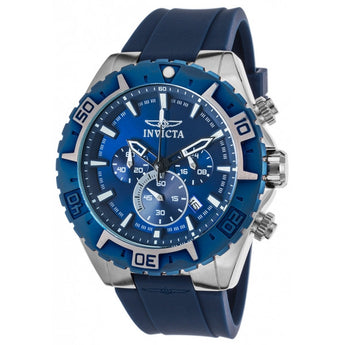 Invicta Men's Aviator Quartz Stainless Steel and Silicone Casual Watch, Blue