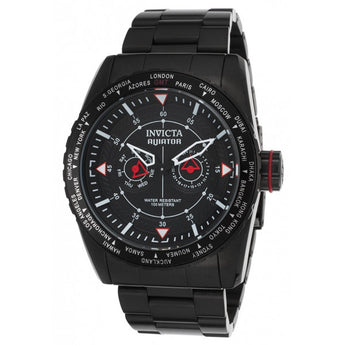 Invicta Men's Aviator Quartz Stainless Steel Casual Watch, Black