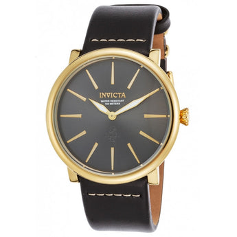 Invicta Men's I-Force Quartz Stainless Steel and Leather Casual Watch, Black