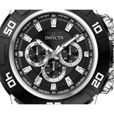 Invicta Men's I-Force Quartz Stainless Steel and Silicone Casual Watch, Black