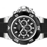 Invicta Men's I-Force Quartz Stainless Steel and Silicone Casual Watch, Black