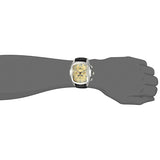 Invicta Men's Lupah Quartz Stainless Steel and Leather Casual Watch, Black