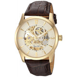 Invicta Men's Objet D Art Automatic Gold-Tone and Leather Casual Watch