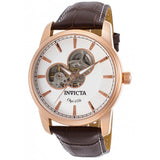 Invicta Men's Objet d'Art Automatic Stainless Steel and Leather Casual Watch, B