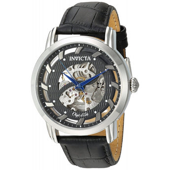 Invicta Men's Objet D Art Automatic Stainless Steel and Leather Casual Watch