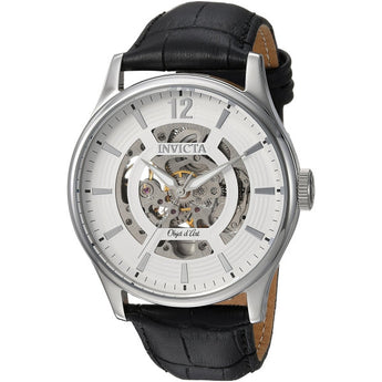 Invicta Men's Objet D Art Automatic Stainless Steel and Leather Casual Watch