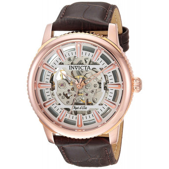 Invicta Men's Objet D Art Automatic Stainless Steel and Leather Casual Watch