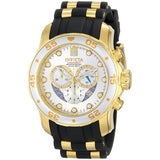 Invicta Men's Pro Diver Collection Chronograph Silver Dial Black Polyurethane W