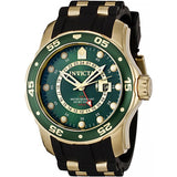 Invicta Men's Pro Diver Collection GMT Green Dial Black Polyurethane Watch