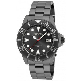 Invicta Men's Pro Diver Gun Metal Steel Bracelet and Case Quartz Analog Watch