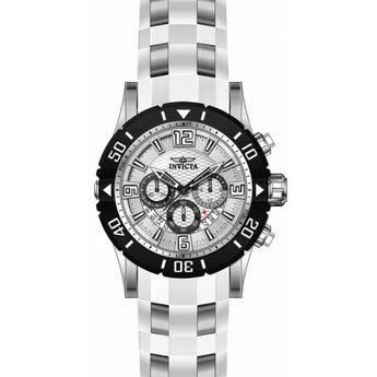 Invicta Men's Pro Diver Silver Dial Steel and White Polyurethane Strap Chronogr