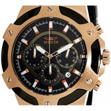 Invicta Men's Rose Gold Tone Stainless Steel Signature Chronograph Black Strap