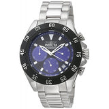 Invicta Men's Speedway Chronograph Quartz Black and Blue Dial Steel Bracelet Wa