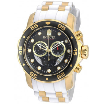 Invicta Pro Diver Chronograph Mother of Pearl White Polyurethane Mens Watch