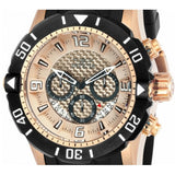 Invicta Pro Diver case of gold color, silicone strap, chronograph