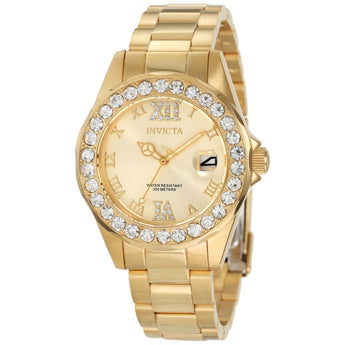 Invicta Women's Pro Diver Gold Dial Gold plated Stainless Steel Watch