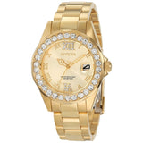 Invicta Women's Pro Diver Gold Dial Gold plated Stainless Steel Watch