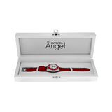 Invicta Women's Angel Quartz Stainless Steel and Leather Casual Watch, Red