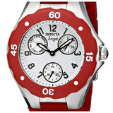 Invicta Women's Angel Quartz Stainless Steel and Leather Casual Watch, Red