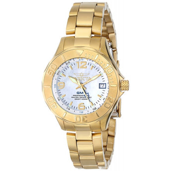 Invicta Women's Pro Diver Collection GMT 18k Gold-Plated Stainless Steel Watch