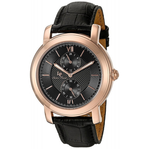 Lucien Piccard Men's Spiga Quartz Stainless Steel and Leather Automatic Watch