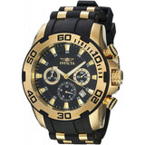 Invicta Men's Pro Diver Black Face Gold Bezel