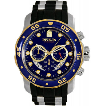 Invicta Men's Pro Diver Quartz Stainless Steel and Silicone Casual Watch,