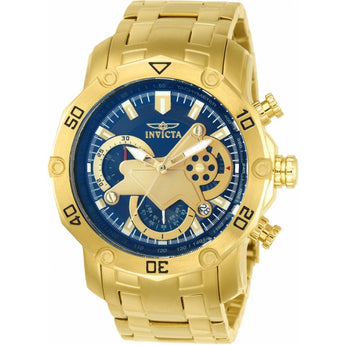 Invicta Pro Diver Men 50mm Stainless Steel Gold Blue dial Quartz