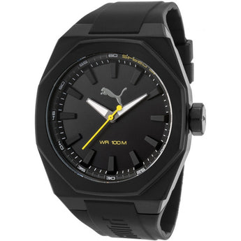 Puma Wristwatch black silicone strap, steel case